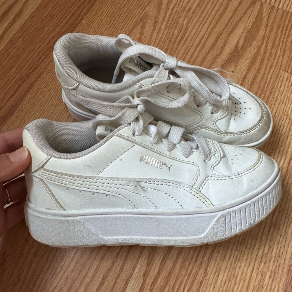 Puma Kids White Platform Sneakers. Size 13
